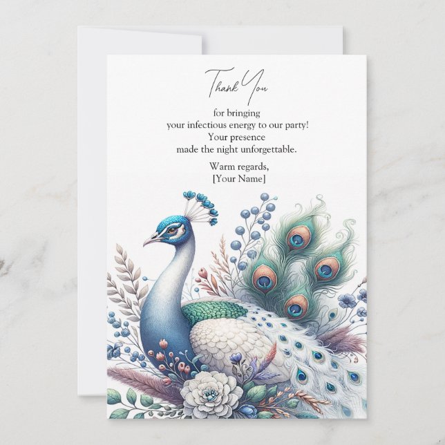 Tarjeta De Agradecimiento Majestic Peacock (Anverso)