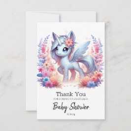 Tarjeta De Agradecimiento Majestic Unicorn Baby Shower