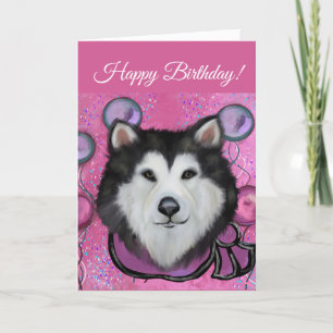 Tarjeta De Agradecimiento Malamute de Alaska