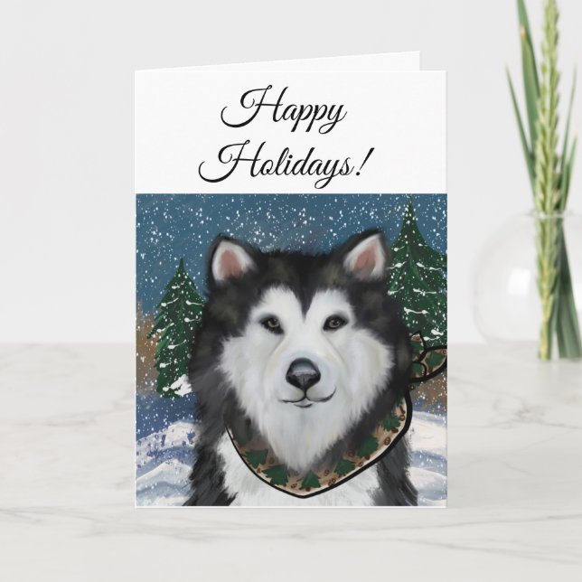 Tarjeta De Agradecimiento Malamute de Alaska (Anverso)