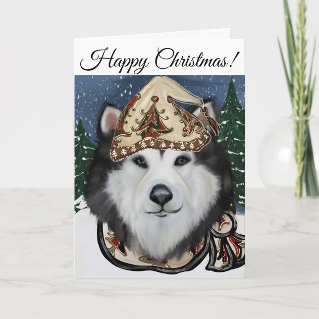 Tarjeta De Agradecimiento Malamute de Alaska (Anverso)