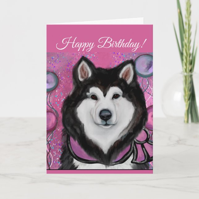 Tarjeta De Agradecimiento Malamute de Alaska (Anverso)