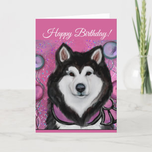 Tarjeta De Agradecimiento Malamute de Alaska