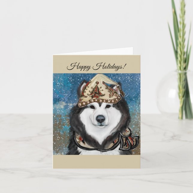 Tarjeta De Agradecimiento Malamute de Alaska   (Anverso)