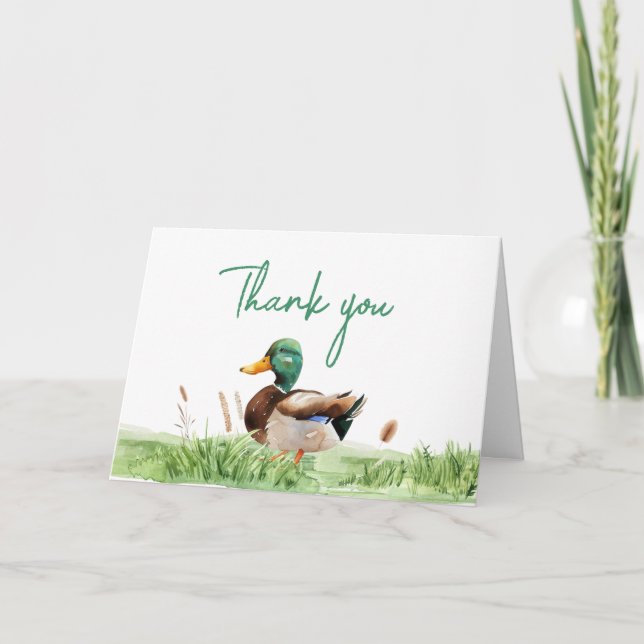 Tarjeta De Agradecimiento Mallard Duck Baby Shower (Anverso)