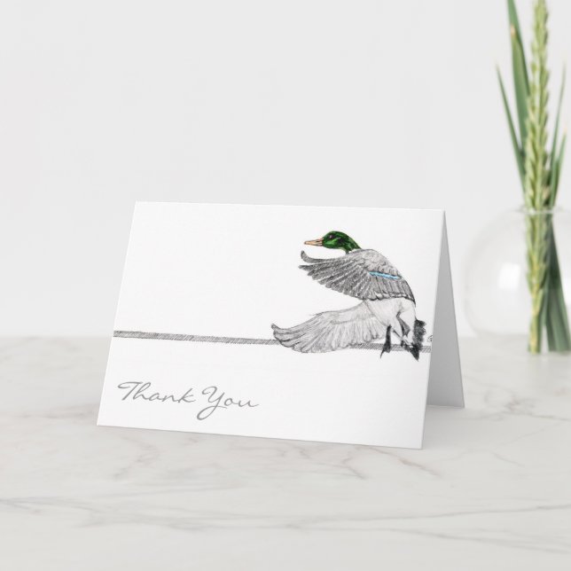 Tarjeta De Agradecimiento Mallard gracias (Anverso)