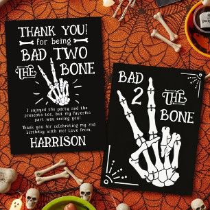 Tarjeta De Agradecimiento ¡Malo hasta el hueso! Cumpleaños de Halloween núme