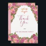Tarjeta De Agradecimiento Malva | Rubor Pink Watercolor Floral Bat Mitzvah<br><div class="desc">Elegantemente moderno diseño de Bat Mitzvah "Gracias" con diferentes florales sombreados, desde rosados hasta acuarelas color malva en fondo blanco. Este diseño floral de Holiday Hearts Designs (derechos reservados) está listo para que usted lo personalize con su dulce chica Bat Mitzvah agradecido mensaje. En la parte de atrás hay un...</div>