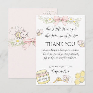 Tarjeta De Agradecimiento Mamá a las niñas del lazo rosa de Abeja gracias po