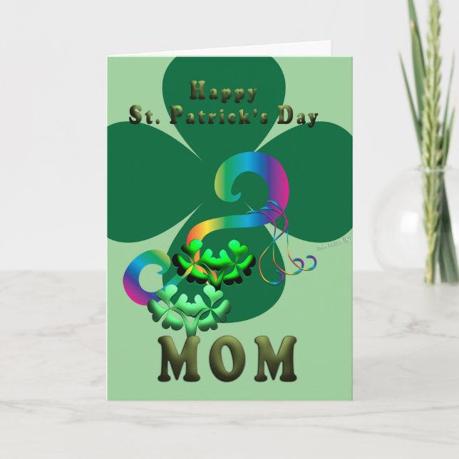Tarjeta De Agradecimiento Mamá afortunada del trébol Shamrock clover St. Pat (Anverso)