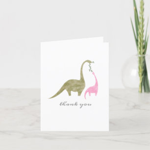 Tarjeta De Agradecimiento Mama Baby Dinosaur Pink Baby Shower Gracias