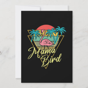 Tarjeta De Agradecimiento Mama Bird Flamingo Sunset Palm Tree Beach 80