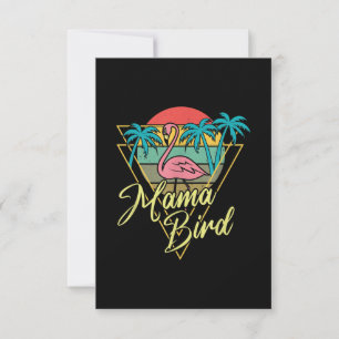 Tarjeta De Agradecimiento Mama Bird Flamingo Sunset Palm Tree Beach 80
