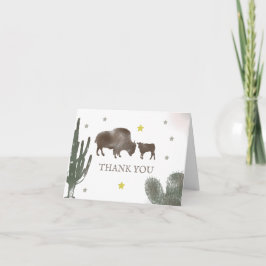 Tarjeta De Agradecimiento Mama Buffalo Cactus Boy Baby Shower Gracias