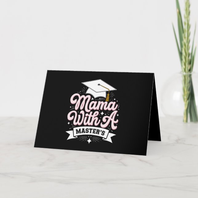Tarjeta De Agradecimiento Mamá con una maestría de graduación (Anverso)