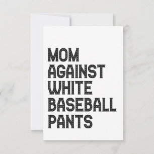 Tarjeta De Agradecimiento Mamá contra pantalones blancos de béisbol regalo d