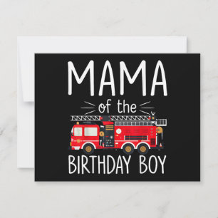 Tarjeta De Agradecimiento Mamá del niño cumpleaños bombero camión bombero Fa