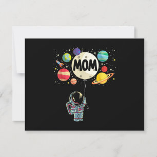 Tarjeta De Agradecimiento Mamá del niño de cumpleaños astronauta espacial 1e