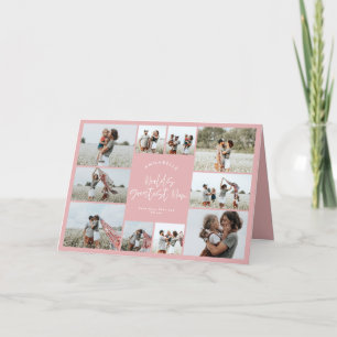 Tarjeta De Agradecimiento Mamá elegante rosa moderno collage de fotos mínimo