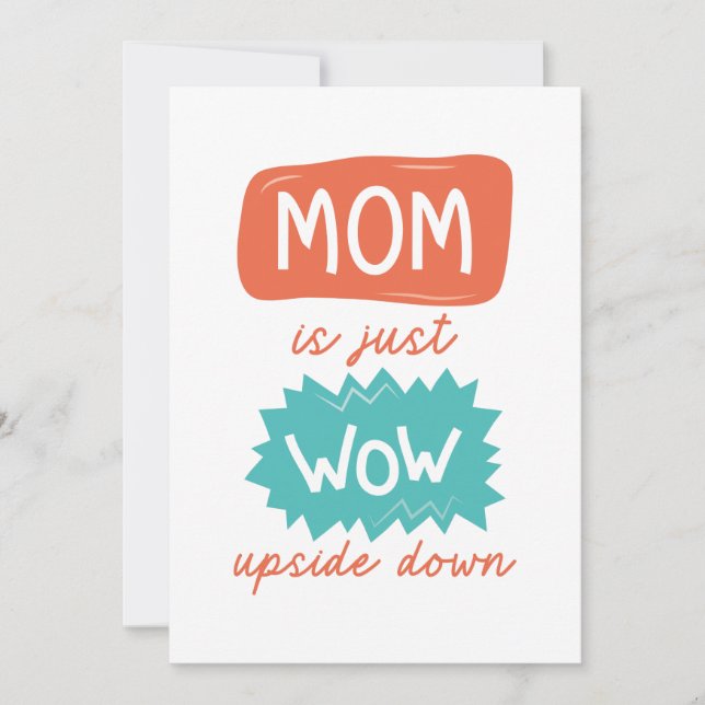 Tarjeta De Agradecimiento Mamá Es Un Guau Hacia Abajo. (Anverso)