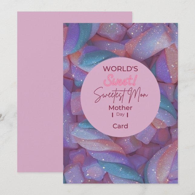 Tarjeta De Agradecimiento Mamá más dulce del mundo  (Anverso / Reverso)