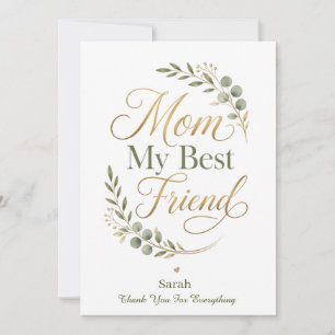 Tarjeta De Agradecimiento Mamá Mi Mejor Amiga Gracias