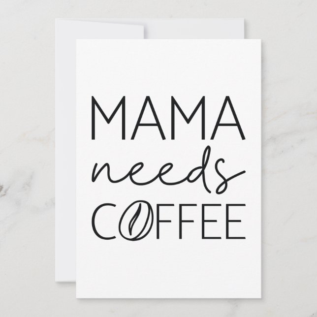 Tarjeta De Agradecimiento Mamá necesita café (Anverso)