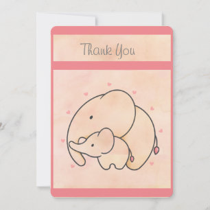 Tarjeta De Agradecimiento Mama y Baby Elephant