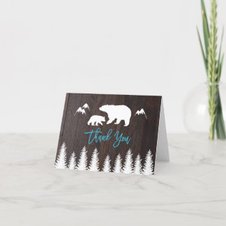 Tarjeta De Agradecimiento Mamá y bebé rusas llevan Baby Shower gracias