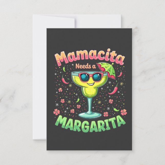 Tarjeta De Agradecimiento Mamacita necesita una Fiesta Margarita Cinco de Ma (Anverso)