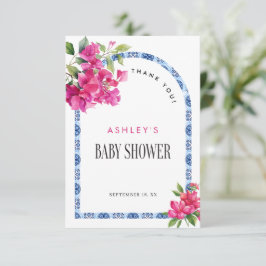 Tarjeta De Agradecimiento Mamma Mia Floral Mediterráneo Italiano Baby Shower