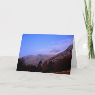 Tarjeta De Agradecimiento Mañana brumosa Langdale Pikes Cumbria Inglaterra