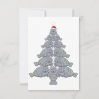 Manatí festivo árbol de Navidad con océano mágico