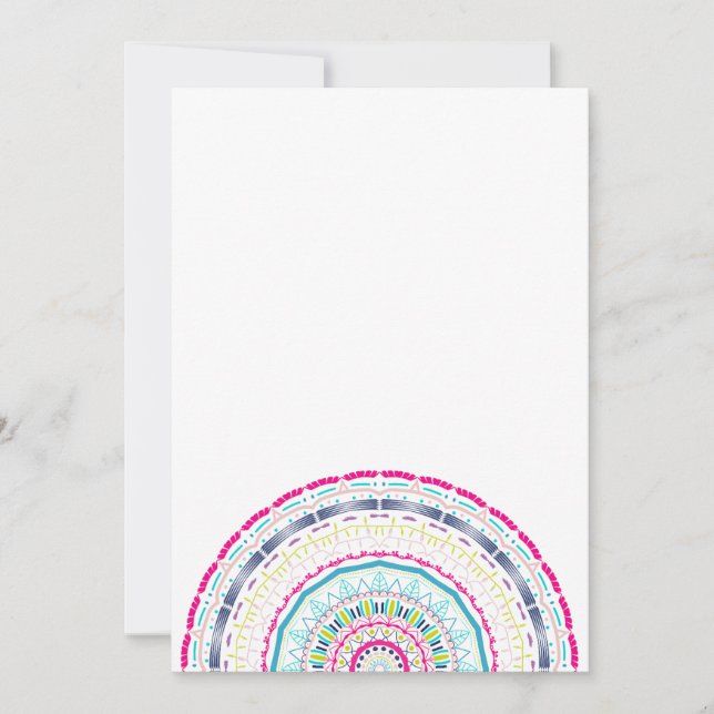 Tarjeta De Agradecimiento mandala colorida (Anverso)
