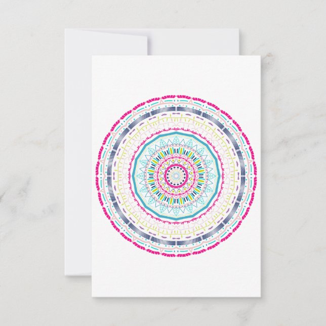 Tarjeta De Agradecimiento mandala colorida (Anverso)