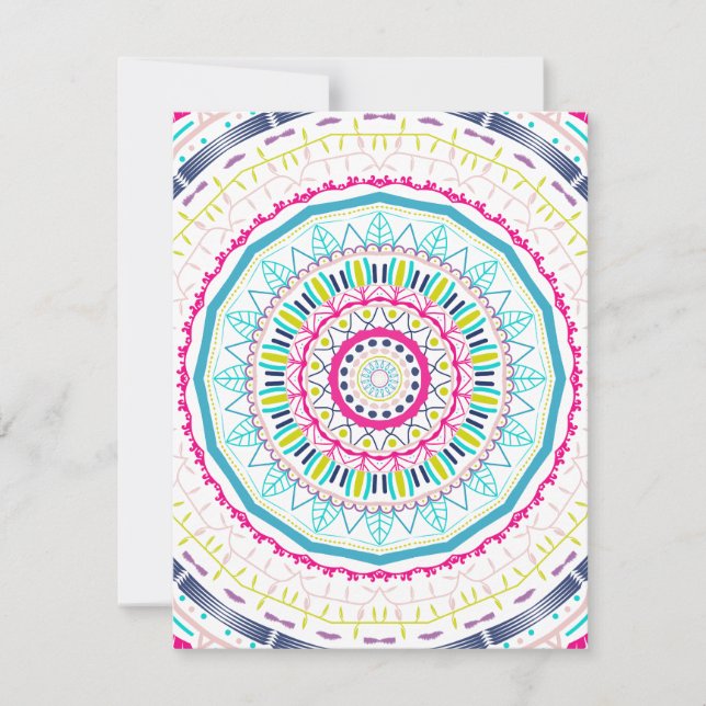 Tarjeta De Agradecimiento mandala colorida (Anverso)