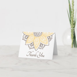Tarjeta De Agradecimiento Mandala de girasol amarillo | Personalizado