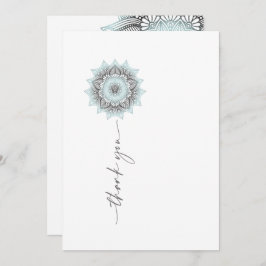 Tarjeta De Agradecimiento Mandala Lace Boda Gracias Teniente Azul ID968