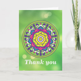 Tarjeta De Agradecimiento Mandala verde de Lotus