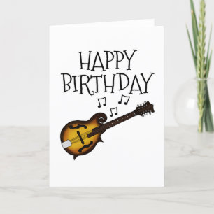 Tarjeta De Agradecimiento Mandolin Birthday Card Mandolinist Músico