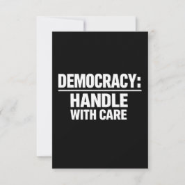 Tarjeta De Agradecimiento Manejar la democracia con cuidado