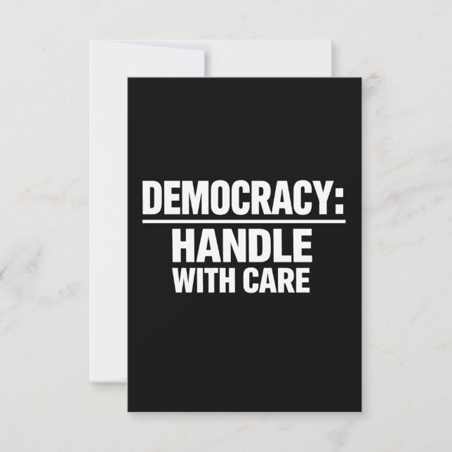 Tarjeta De Agradecimiento Manejar la democracia con cuidado (Anverso)