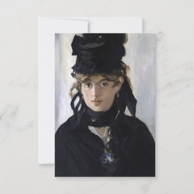 Tarjeta De Agradecimiento Manet - Berthe Morisot con un ramo de violetas (Anverso)