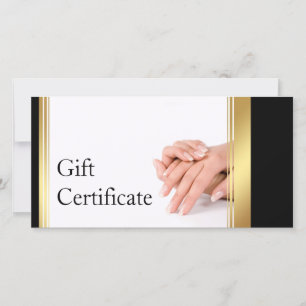 Tarjeta De Agradecimiento Manicure Nail Salon Gigante Certificado Simple Bla
