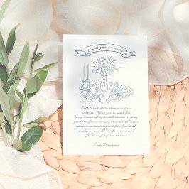 Tarjeta De Agradecimiento Mano caprichosa dibujada con ducha de novia ilustr