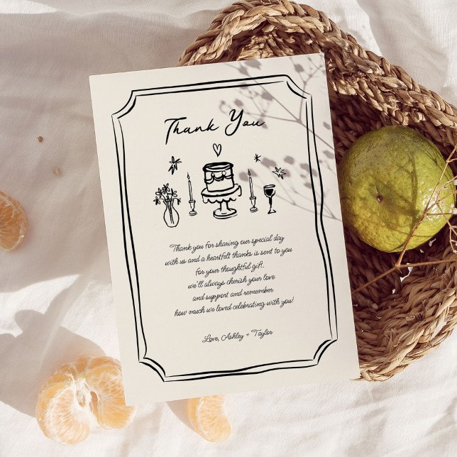 Tarjeta De Agradecimiento Mano caprichosa y divertida Boda quirky (Subido por el creador)