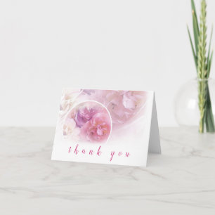 Tarjeta De Agradecimiento Mano de Gracias Letra Elegante Rosas Acuarela