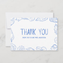 Tarjeta De Agradecimiento Mano del bastidor de la concha