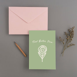 Tarjeta De Agradecimiento Mano dibujada, Rosa de línea - Siéntete mejor pron