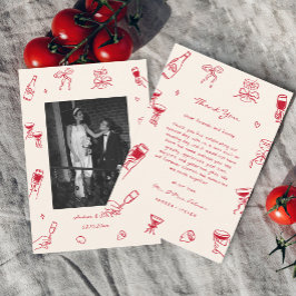 Tarjeta De Agradecimiento Mano roja dibujada eso es más Boda